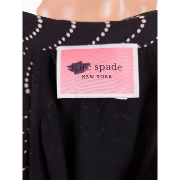 Kate Spade Wavy Dot Shift Dress Size 6 Black Pink $450 - Picture 6 of 10